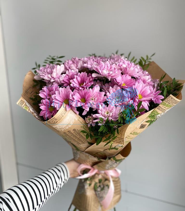 Букет цветов Сиреневое настроение Букет цветов из: Хризантемы